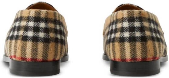 Burberry check-pattern round-toe loafers Neutrals