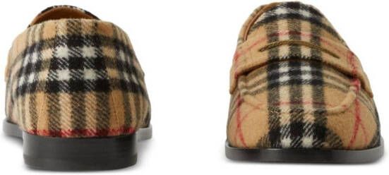 Burberry check-pattern round-toe loafers Neutrals