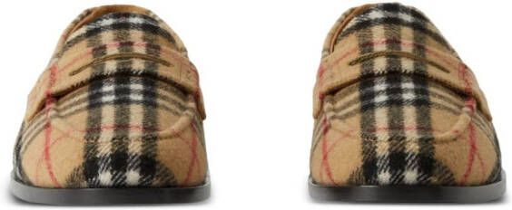 Burberry check-pattern round-toe loafers Neutrals