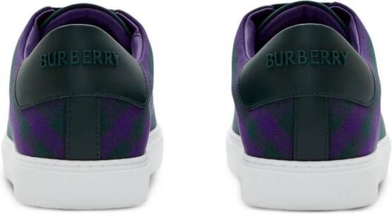 Burberry checked lace-up sneakers Purple