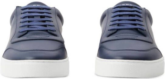 Burberry checked leather sneakers Blue