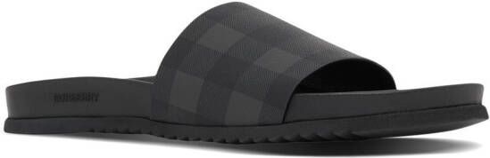 Burberry checked pool slides Grey