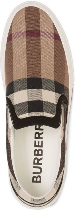 Burberry checked slip-on sneakers Brown