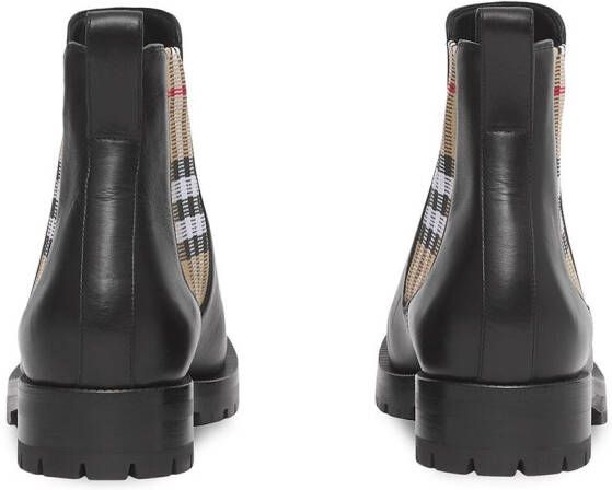 Burberry Chelsea check-panel boots Black