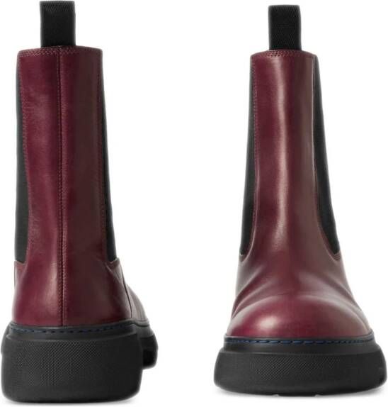 Burberry Chelsea leather ankle boots Red