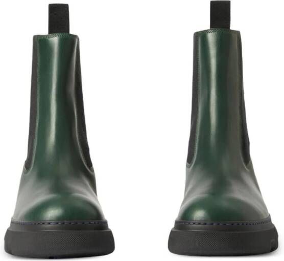 Burberry Chelsea slip-on leather boots Green
