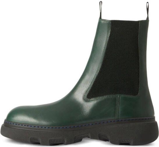 Burberry Chelsea slip-on leather boots Green
