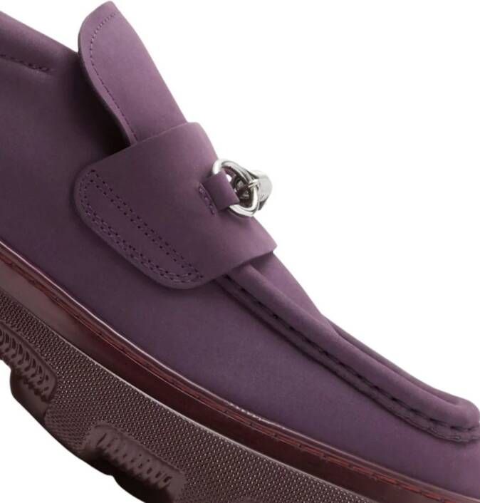 Burberry Creeper Clamp barbed-wire suede loafers Purple