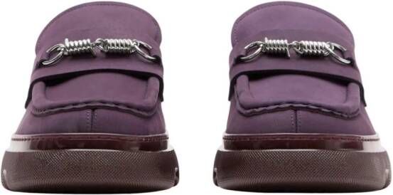 Burberry Creeper Clamp suede loafers Purple