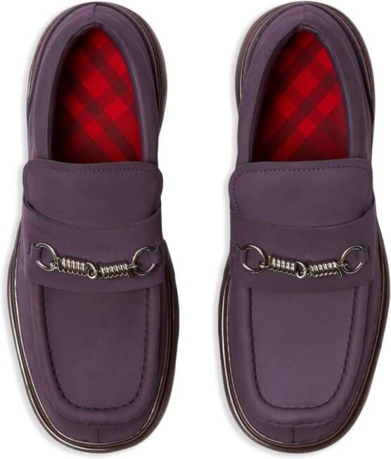 Burberry Creeper Clamp suede loafers Purple