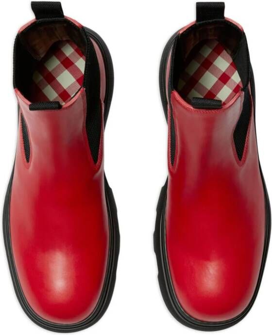 Burberry Creeper leather Chelsea boot Red