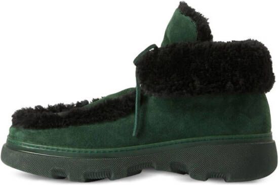 Burberry Creeper shearling boots Green