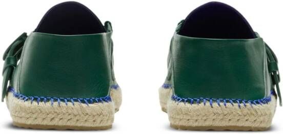 Burberry Deck leather espadrilles Green