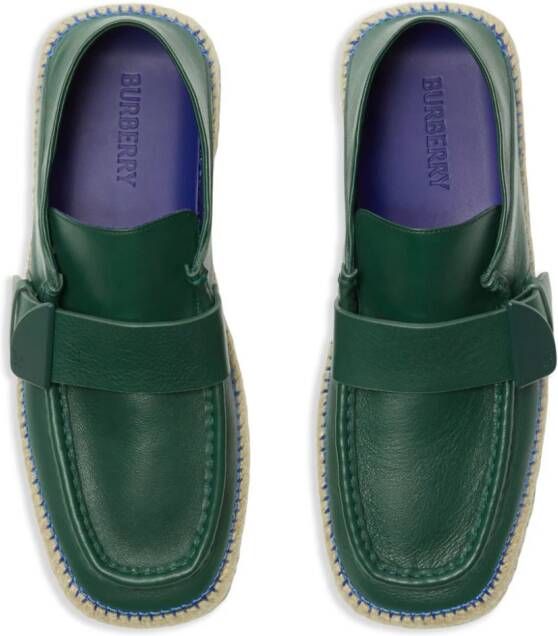 Burberry Deck leather espadrilles Green