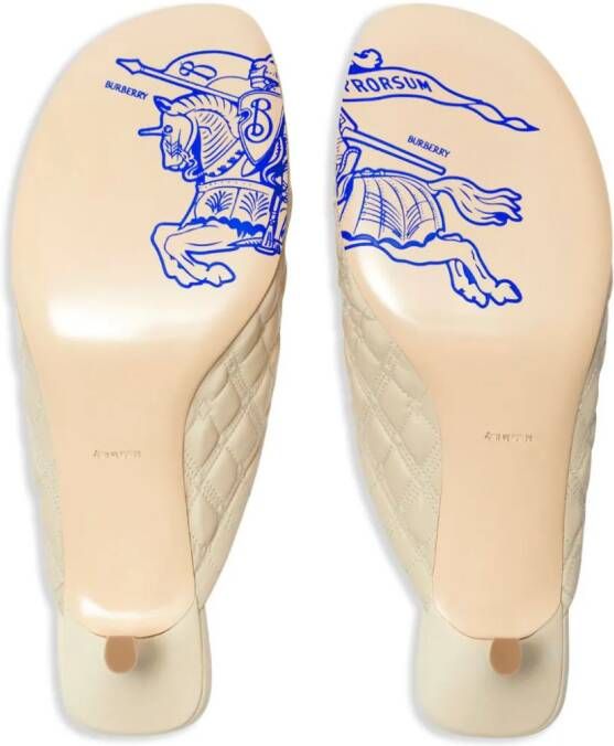 Burberry embroidered quilted mules Neutrals