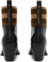 Burberry Exaggerated Check panelled leather boots Black - Thumbnail 4