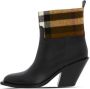 Burberry Exaggerated Check panelled leather boots Black - Thumbnail 5