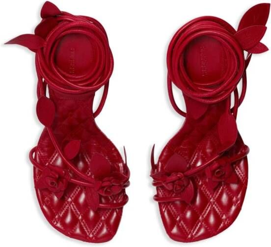 Burberry Ivy Flora 105mm leather sandals​ Red