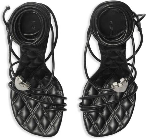 Burberry Ivy Shield leather sandals Black