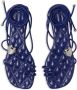 Burberry Ivy Shield leather sandals Blue - Thumbnail 4