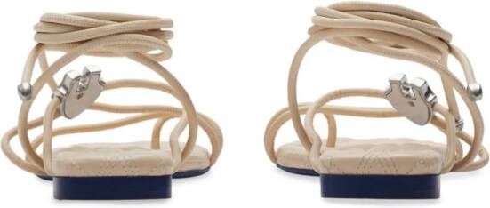 Burberry Ivy Shield leather sandals Neutrals