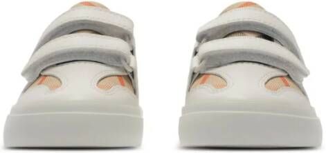 Burberry Kids Check cotton leather trainers White