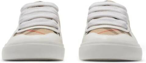 Burberry Kids Check cotton sneakers White