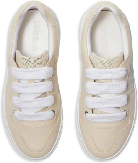 Burberry Kids check leather trainers Neutrals