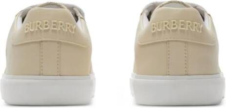 Burberry Kids check leather trainers Neutrals