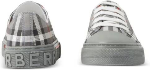 Burberry Kids Check-pattern canvas sneakers Grey