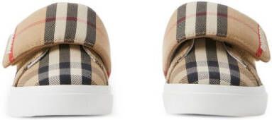 Burberry Kids check-pattern cotton sneakers Neutrals