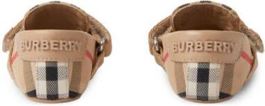 Burberry Kids check-print touch-strap crib shoes Neutrals