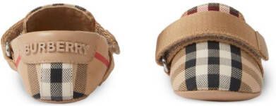 Burberry Kids check-print touch-strap crib shoes Neutrals