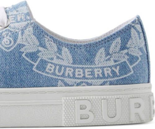 Burberry Kids crest-print denim sneakers Blue