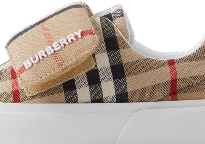 Burberry Kids James check-pattern touch-strap sneakers Neutrals