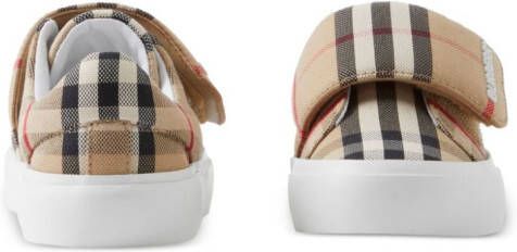 Burberry Kids James check-pattern touch-strap sneakers Neutrals