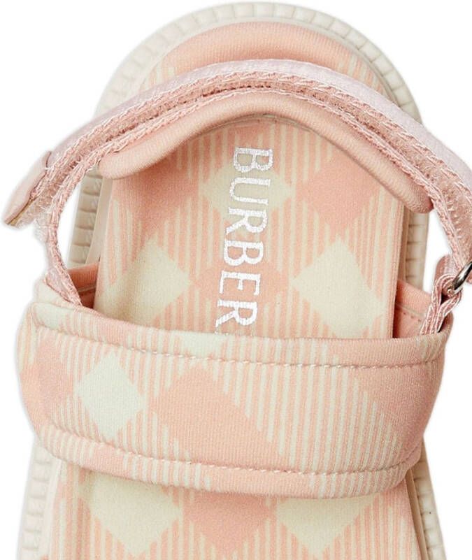 Burberry Kids Jamie checked touch-strap sandals Pink
