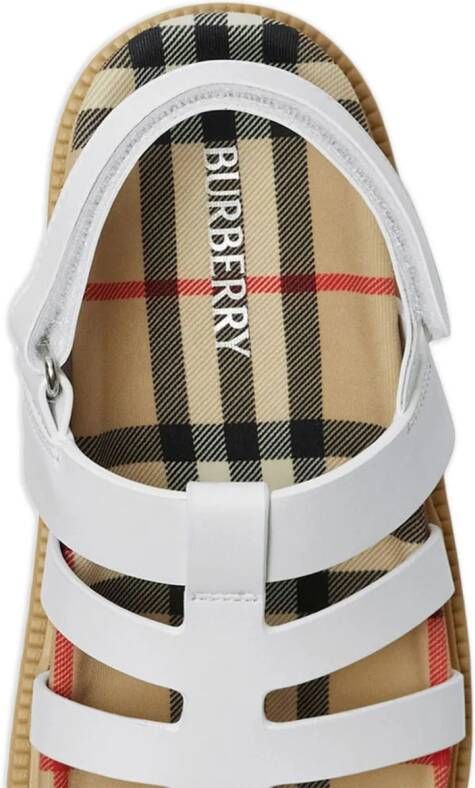 Burberry Kids touch-strap caged sandals White