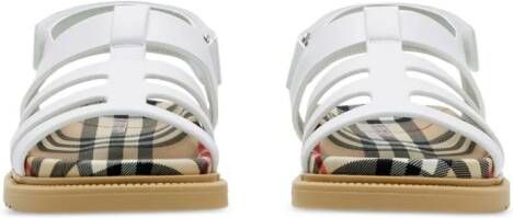 Burberry Kids touch-strap caged sandals White