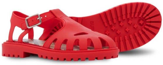 Burberry Kids Vintage Check-lined rubber sandals Red