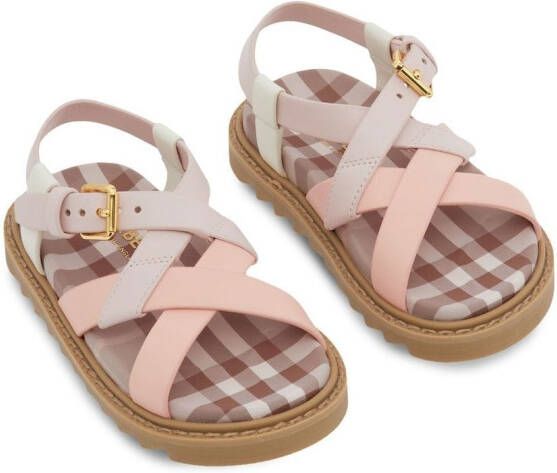 Burberry Kids Vintage Check open-toe sandals Pink