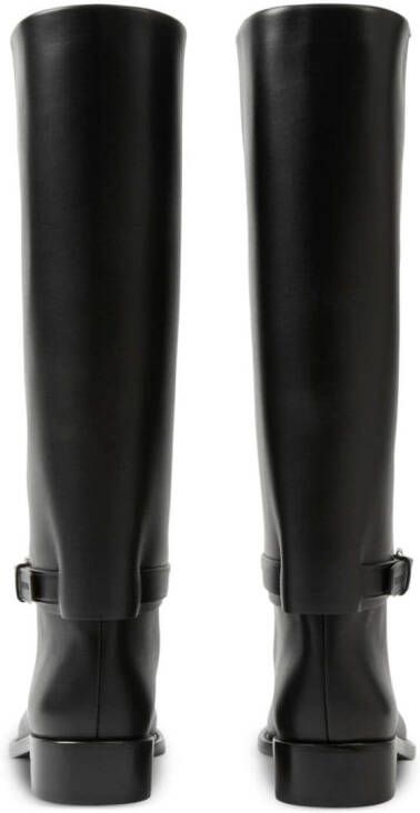 Burberry knee-high leather boots Black