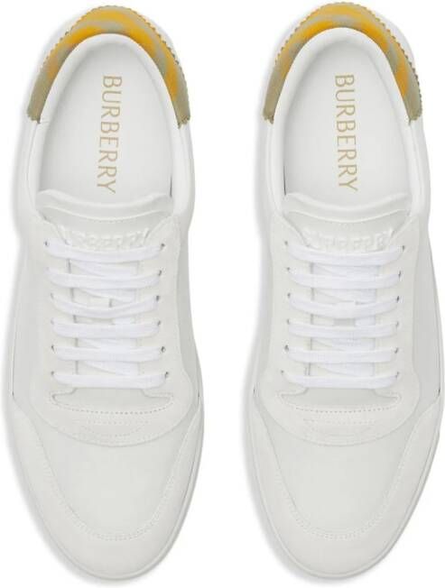 Burberry lace-up leather sneakers White