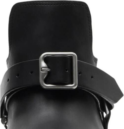 Burberry leather saddle boots Black