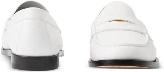 Burberry logo-detail leather penny loafers White