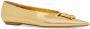 Burberry logo-plaque pointed ballerina shoes Gold - Thumbnail 2