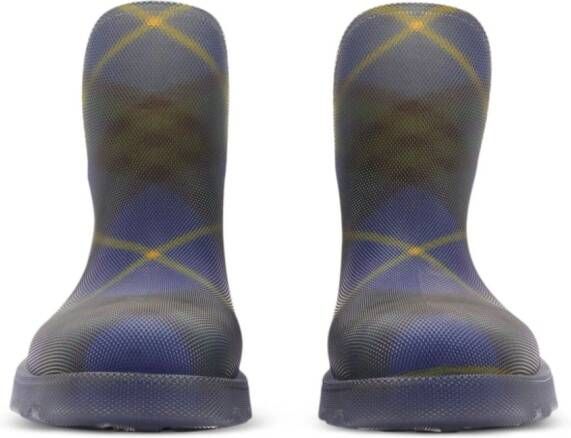 Burberry Marsh checked rubber ankle boots Blue
