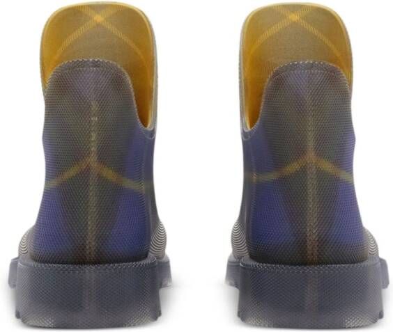 Burberry Marsh checked rubber ankle boots Blue