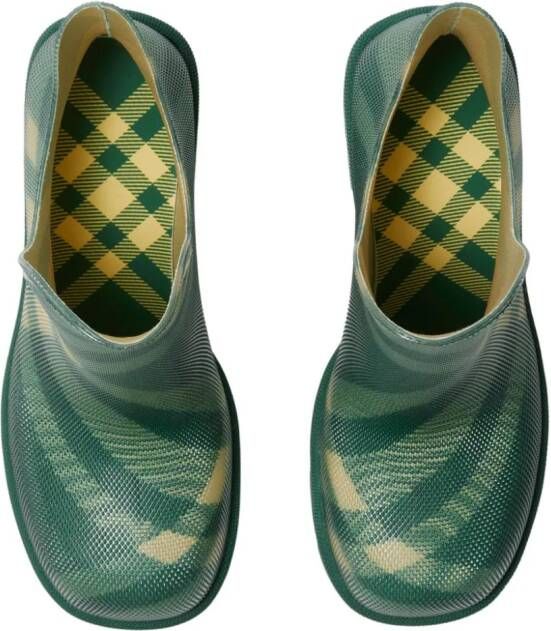 Burberry Marsh checked rubber boots Green