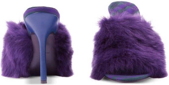 Burberry Minnie 115mm shearling mules Purple